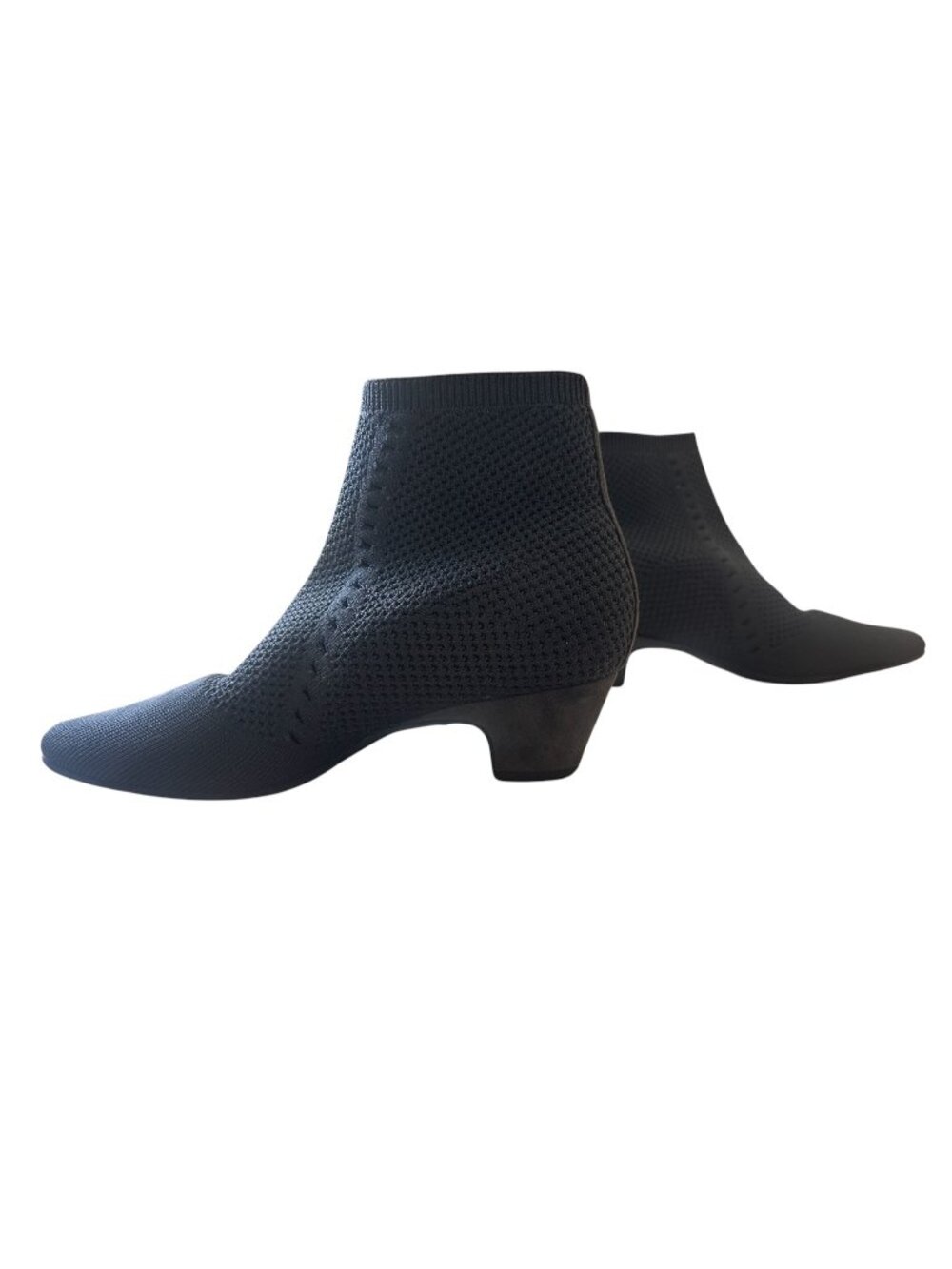 Eileen Fisher Purl Knit Pull on Boots Womens 7 Grey Recycled Stretch Pointed Toe
